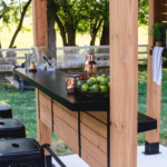 Backyard Discovery Cedar Springs Outdoor Bar with Cedar Wood Frame, Steel Roof & PowerPort - Image 4