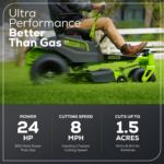 Greenworks 60V 42 in. Electric CrossoverZ Zero Turn Riding Lawn Mower with (4) 8Ah Batteries & Dual-Port Turbo Chargers - Image 3
