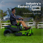 Greenworks 60V 42 in. Electric CrossoverZ Zero Turn Riding Lawn Mower with (4) 8Ah Batteries & Dual-Port Turbo Chargers - Image 4