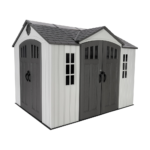 Lifetime Dual Entry Outdoor Storage Shed, 10x8 Ft, Gray, Resin Tool Shed with Double Doors, HDPE