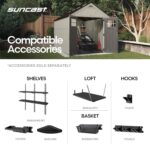 Suncast 8x10 Ft. Outdoor Storage Shed - Large Resin Outdoor Shed with Floor Included, Lockable Double Doors & Skylights. 547 Cu Ft Tremont Garden Resin Sheds for Lawn Tools, Riding Mowers, & Bikes - Image 5