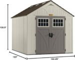 Suncast 8x10 Ft. Outdoor Storage Shed - Large Resin Outdoor Shed with Floor Included, Lockable Double Doors & Skylights. 547 Cu Ft Tremont Garden Resin Sheds for Lawn Tools, Riding Mowers, & Bikes - Image 6