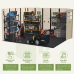 Patiowell 10x12 FT Outdoor Storage Shed with Floor and Lockable Door, All Weather Plastic Shed Garden Shed with Skylight and Multiple Windows for Backyard, Patio, Lawn, Beige - Image 6