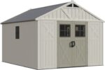 Patiowell 10x12 FT Outdoor Storage Shed with Floor and Lockable Door, All Weather Plastic Shed Garden Shed with Skylight and Multiple Windows for Backyard, Patio, Lawn, Beige - Image 8