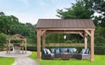 Sunjoy Hudson Cedar Pavilion Wooden - Image 4