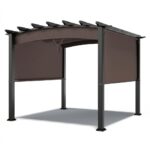 Patiojoy 10 X 10ft Patio Pergola Gazebo Sun Shade Shelter W/Retractable Canopy