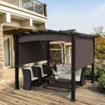 Patiojoy 10 X 10ft Patio Pergola Gazebo Sun Shade Shelter W/Retractable Canopy - Image 2