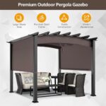 Patiojoy 10 X 10ft Patio Pergola Gazebo Sun Shade Shelter W/Retractable Canopy - Image 4