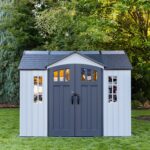 Lifetime Dual Entry Outdoor Storage Shed, 10x8 Ft, Gray, Resin Tool Shed with Double Doors, HDPE - Image 2