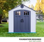 Lifetime Dual Entry Outdoor Storage Shed, 10x8 Ft, Gray, Resin Tool Shed with Double Doors, HDPE - Image 6