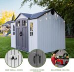 Lifetime Dual Entry Outdoor Storage Shed, 10x8 Ft, Gray, Resin Tool Shed with Double Doors, HDPE - Image 4
