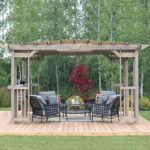 Yardistry 10x14 Madison Cedar Pergola with Removable Snap-on Sunshade, Timber Gray Wood Stain Visit the Yardistry Store - Image 2