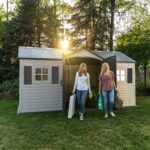 Lifetime Outdoor Storage Shed, 15x8 Ft, Desert Sand, Resin Backyard Tool Shed with Lockable Doors and UV-Protected Panels - Image 5