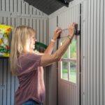 Lifetime Outdoor Storage Shed, 15x8 Ft, Desert Sand, Resin Backyard Tool Shed with Lockable Doors and UV-Protected Panels - Image 3