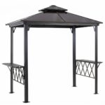 YWMLFZ Outside Porch Pergola Canopy W/ 6 Hooks for Utensils & Venting Roof，for Outdoor BBQ and Enjoy A Party