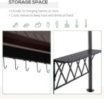 YWMLFZ Outside Porch Pergola Canopy W/ 6 Hooks for Utensils & Venting Roof，for Outdoor BBQ and Enjoy A Party - Image 4