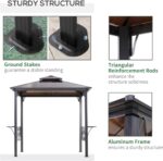 YWMLFZ Outside Porch Pergola Canopy W/ 6 Hooks for Utensils & Venting Roof，for Outdoor BBQ and Enjoy A Party - Image 5