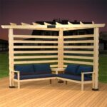 YWMLFZ 9x9 FT Solid Wood Pergola with Corner Seating and Table, Outdoor Patio with Cushioned Sofa - Image 2