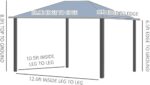 Hardtop Gazebo Aluminum Frame Pergola with Netting and Window,for Courtyard Garden, Iakeside,Grey - Image 4
