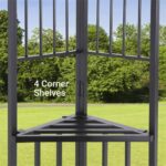 10 Ft. X Khaki Soft Top Steel Outdoor Patio Gazebo with Netting and Shelves, Metal Frame with for Lawn - Image 7