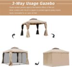10' X 10' Two-Tier Outdoor Event Canopy Sunshade Gazebo Tent with Mesh Sidewalls - Image 4