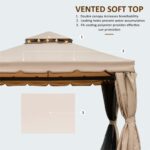 10' X 10' Two-Tier Outdoor Event Canopy Sunshade Gazebo Tent with Mesh Sidewalls - Image 5