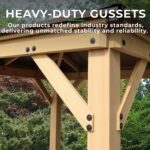 Yardistry 10 x 12 Meridian Cedar Wood Gazebo Pavilion for Patios, Decks, Garden, Backyard, Durable, Aluminum Roof - Image 4