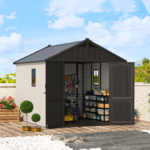 Patiowell 8 ft. x 10 ft. Plastic Outdoor Storage Shed with Floor - Image 2