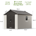Patiowell 8 ft. x 10 ft. Plastic Outdoor Storage Shed with Floor - Image 3