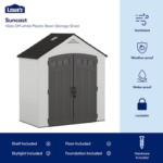Suncast Vista 7 ft. x 4 ft. Resin Storage Shed (Model BMS7404) - Image 4