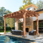 Veikous 14 ft. x 12 ft. Solid Cedar Wood Pergola