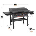 Blackstone Iron Forged 4-Burner Liquid Propane Outdoor Griddle with Hood – Black - Image 3