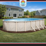Lake Effect Pools Meadows Reprieve 18 ft. x 33 ft. Oval Above Ground Swimming Pool Bundle – 52 in