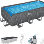 Bestway APX 365 18 ft. x 9 ft. x 52 in. Rectangular Above Ground Pool Set - Image 2