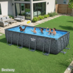 Bestway APX 365 18 ft. x 9 ft. x 52 in. Rectangular Above Ground Pool Set