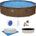 Bestway Hydrium 18 ft. x 52 in. Round Steel Wall Above Ground Pool Set - Image 2