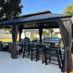 PURPLE LEAF 12 ft. x 20 ft. Hardtop Patio Gazebo with Built-In Drainage System – Gray - Image 2