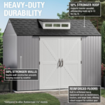 Rubbermaid Extra Large 7 ft. x 10 ft. Resin Outdoor Storage Shed with Floor - Image 3