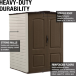 Rubbermaid 5 ft. x 4 ft. Medium Vertical Resin Outdoor Storage Shed with Floor - Image 3