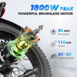 Aipas M1 Pro 1800W Peak Electric Mountain Bike with Rear Basket - Image 2
